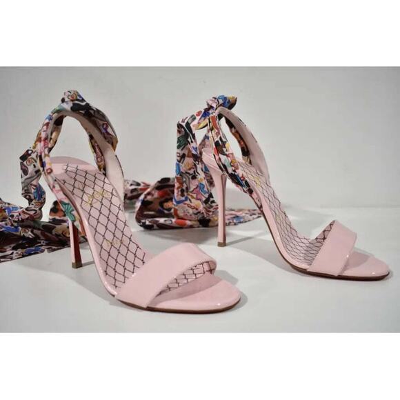 Christian Louboutin Fetish Du Desert 100 Pink Lace Up Tie Sandal Heel Pump 39 - Picture 4 of 11